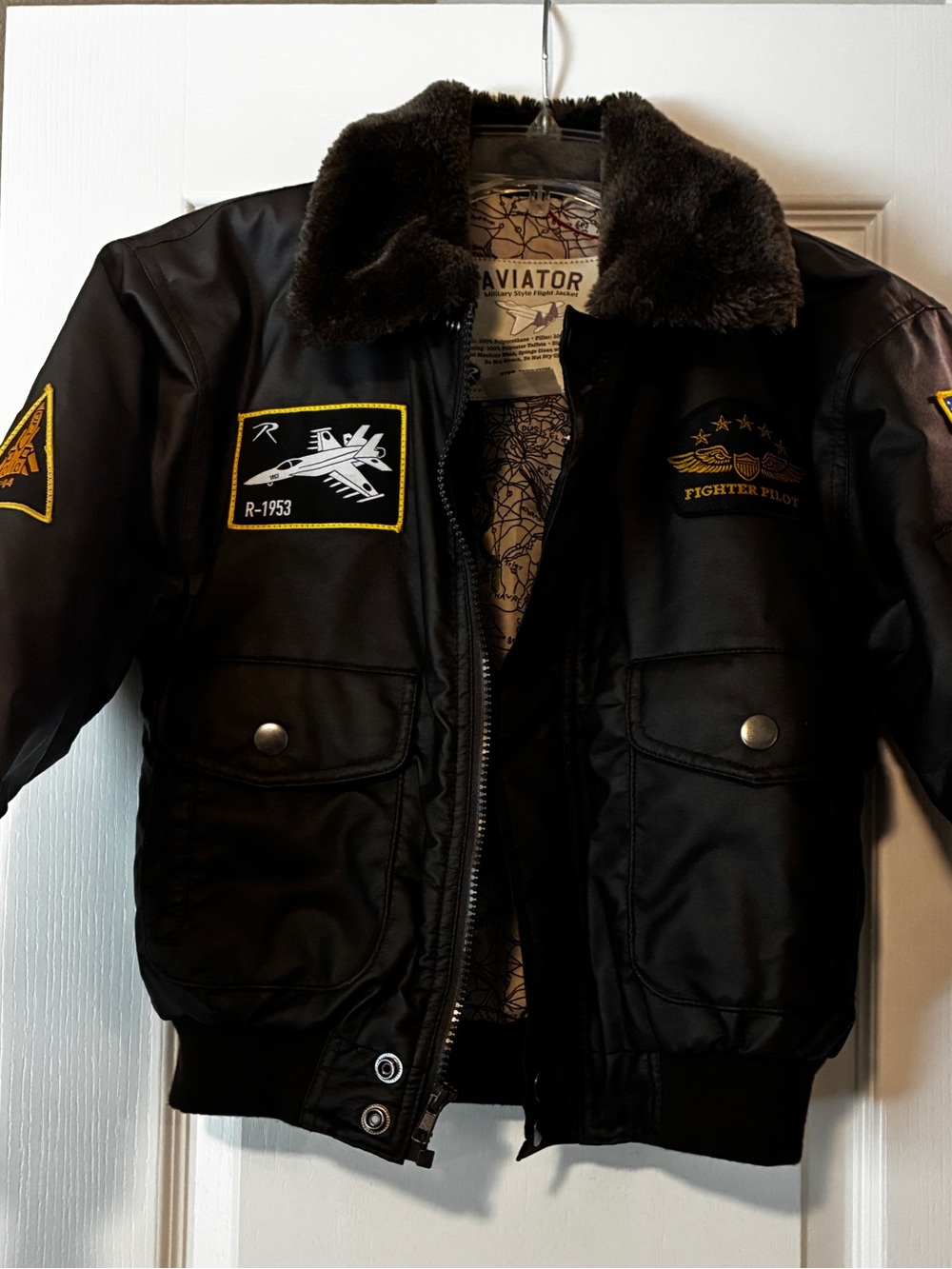 Aviator Kids Bomber Jacket - Black